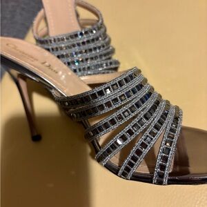 Dior Silver Crystal Embellished Heels size 40